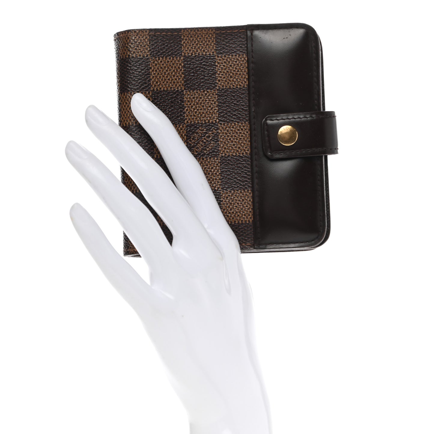 Damier Ebene Zippe Zipped Compact Wallet