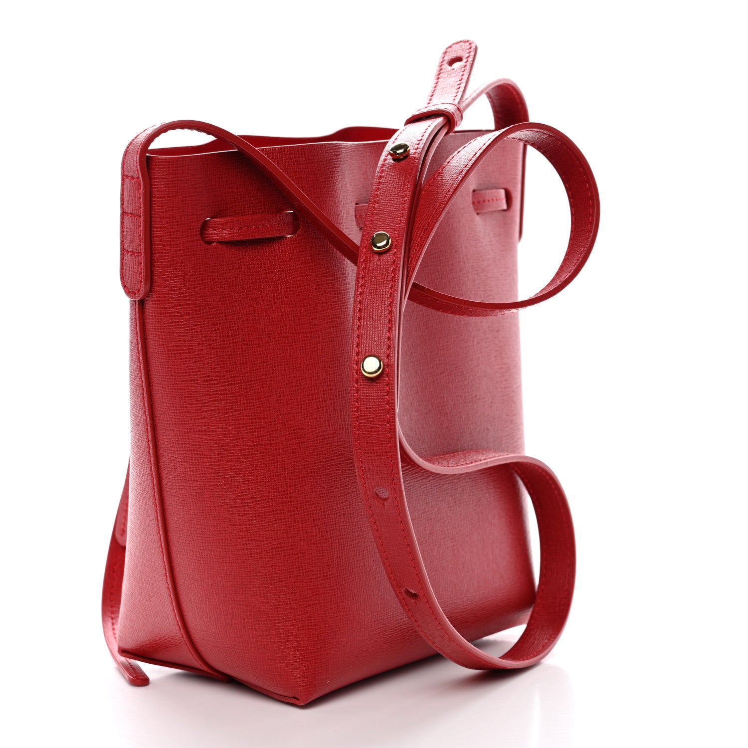 Mansur Gavriel Saffiano Mini Bucket Bag Flamma 3 of 10