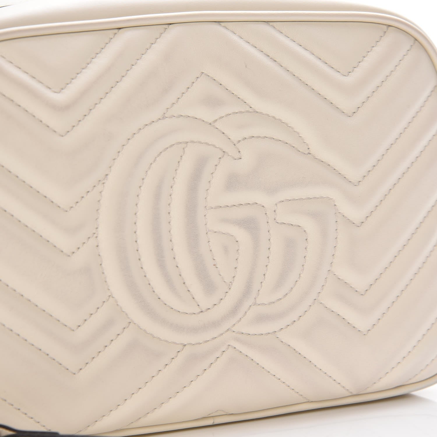 Gucci Calfskin Matelasse Small GG Marmont Chain Shoulder Bag White 8 of 8
