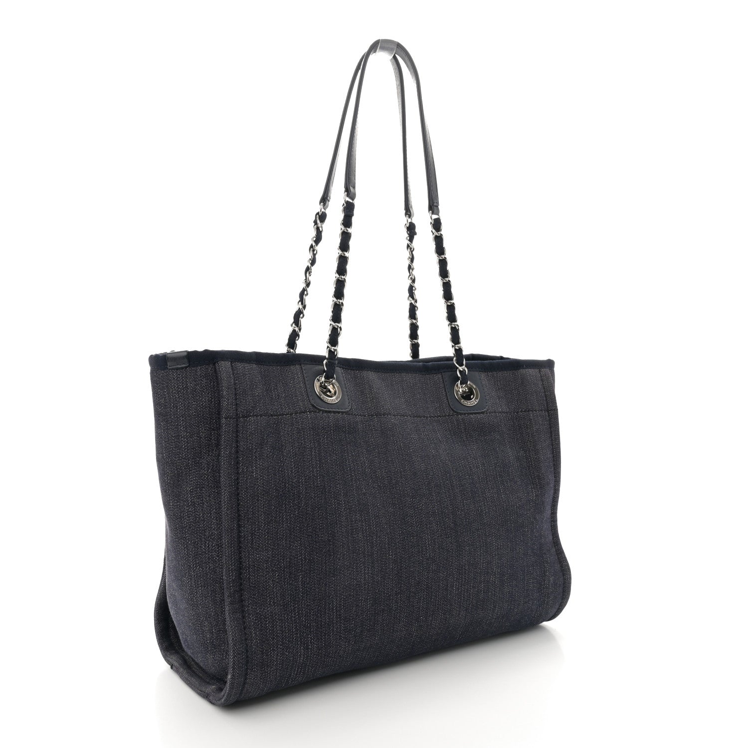 Chanel Denim Small Deauville Tote Dark Blue 3 of 10