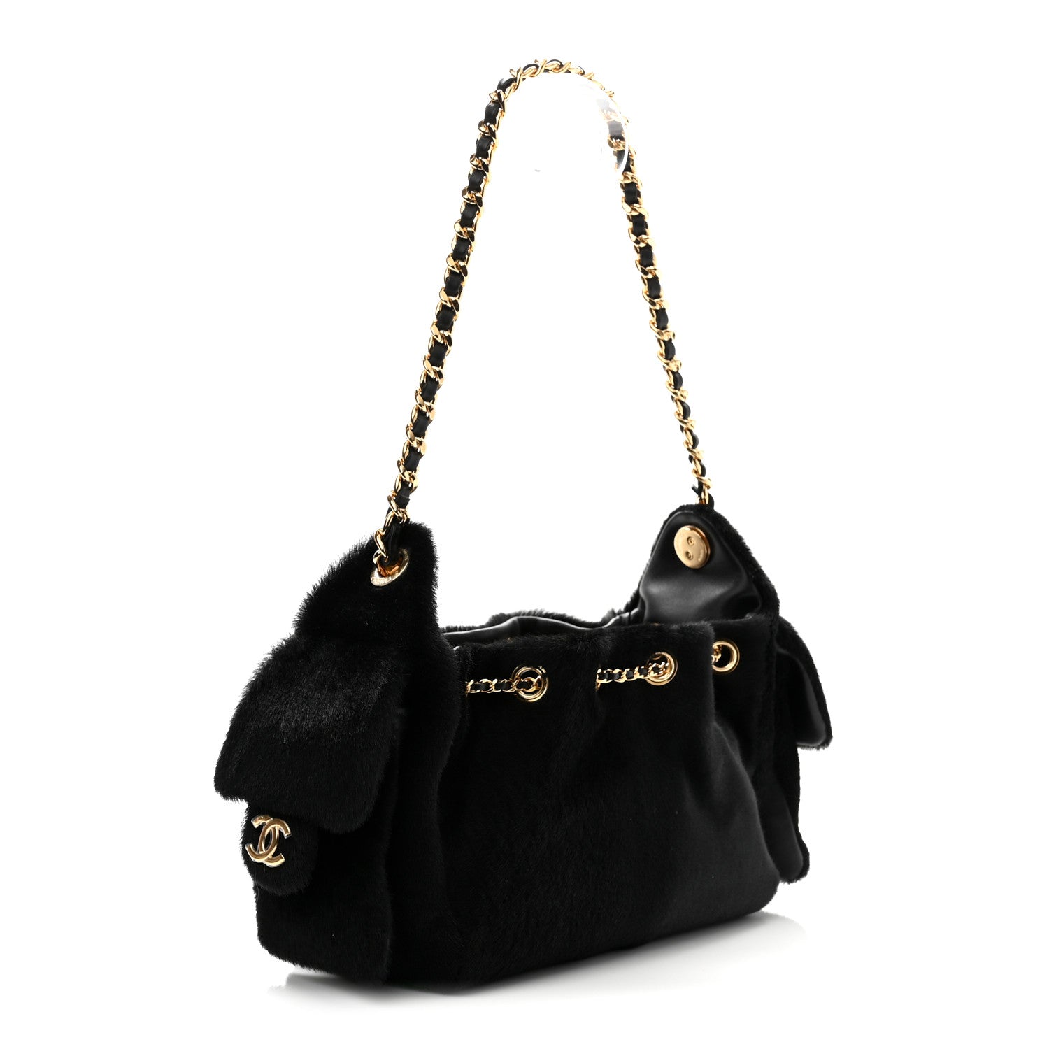 Chanel Pony Hair Mini Chanel 25 Handbag Dark Khaki Black 3 of 11