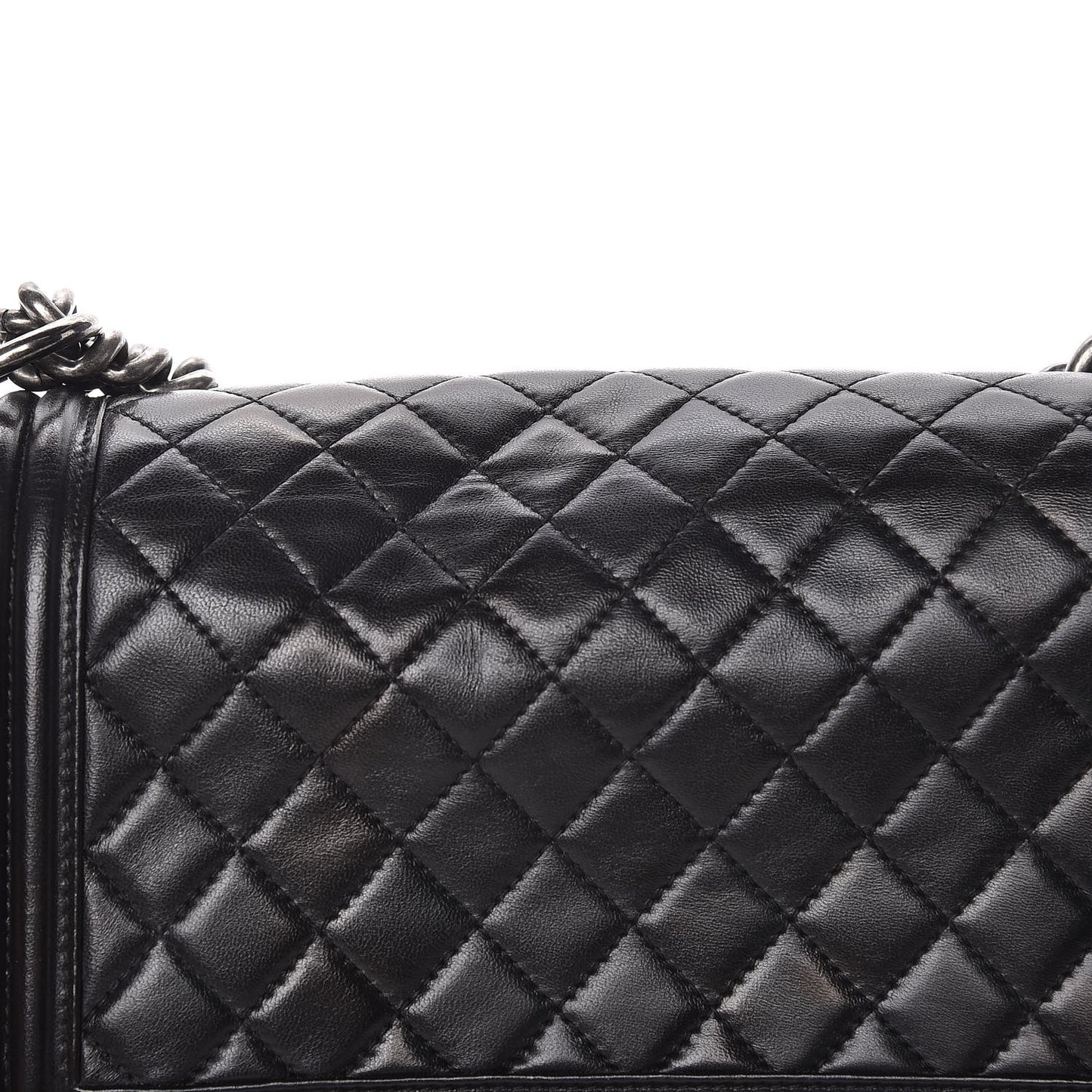 Lambskin Quilted Medium Boy Flap Black