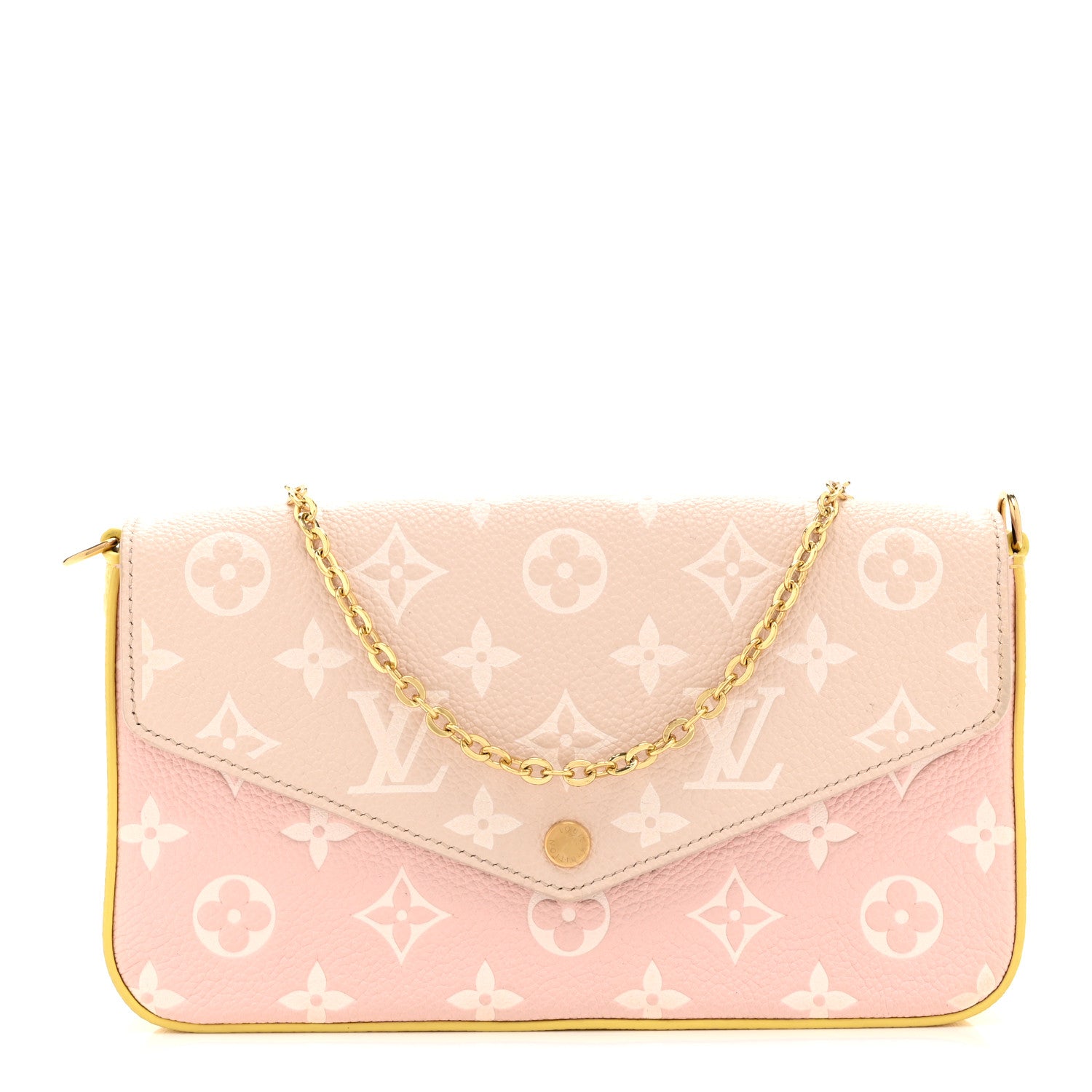Louis Vuitton Empreinte Spring in the City Felicie Pochette Chain Wallet Pink Beige Yellow 1 of 10