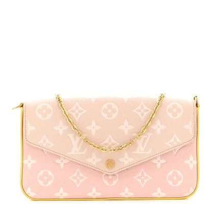 Louis Vuitton Empreinte Spring in the City Felicie Pochette Chain Wallet Pink Beige Yellow 1 of 10