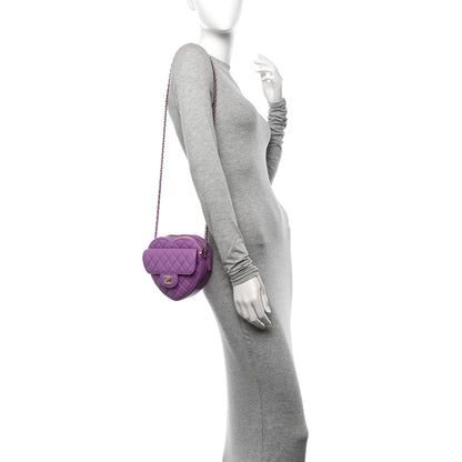 Chanel Lambskin Quilted CC In Love Heart Bag Purple 2 of 10