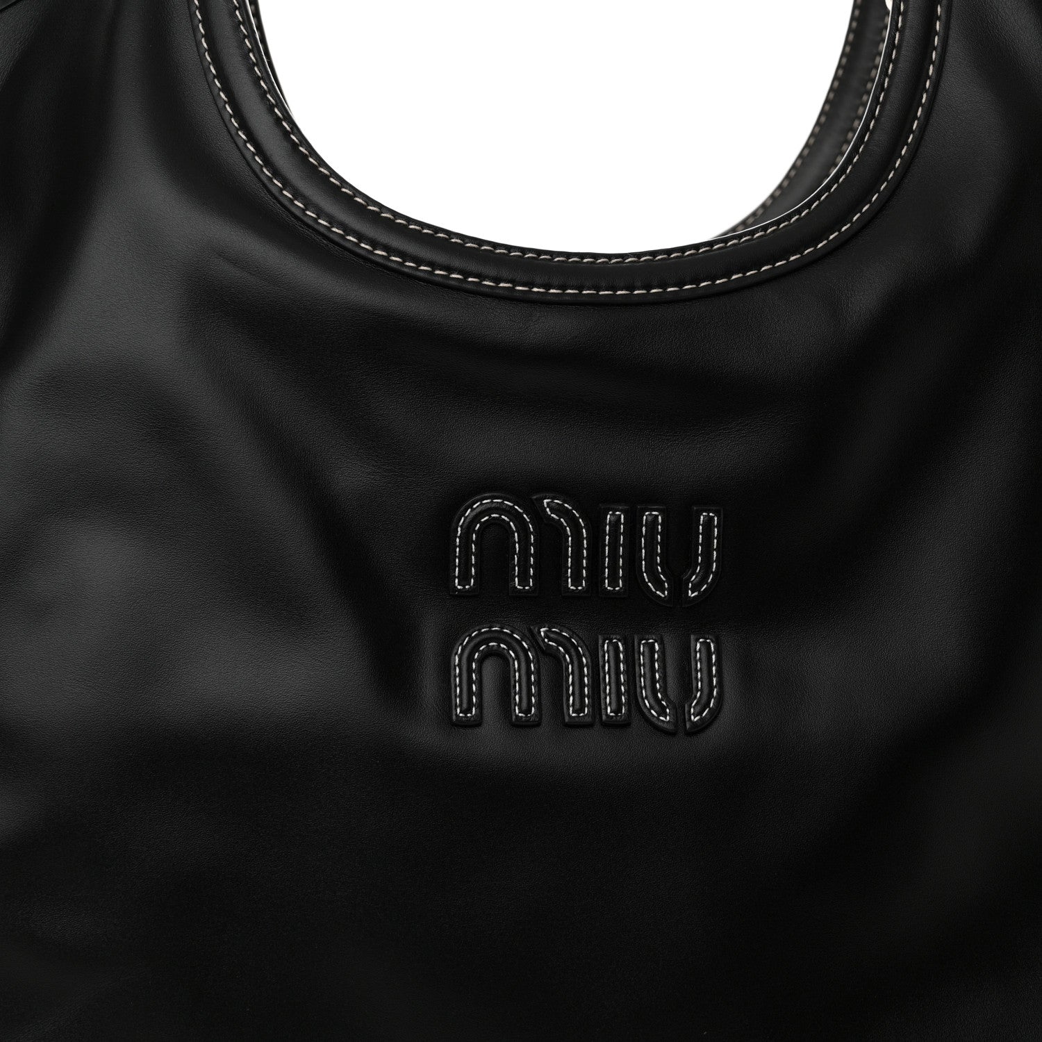 Miu Miu Soft Calf Softy Large Ivy Tote Bag Black 8 of 10