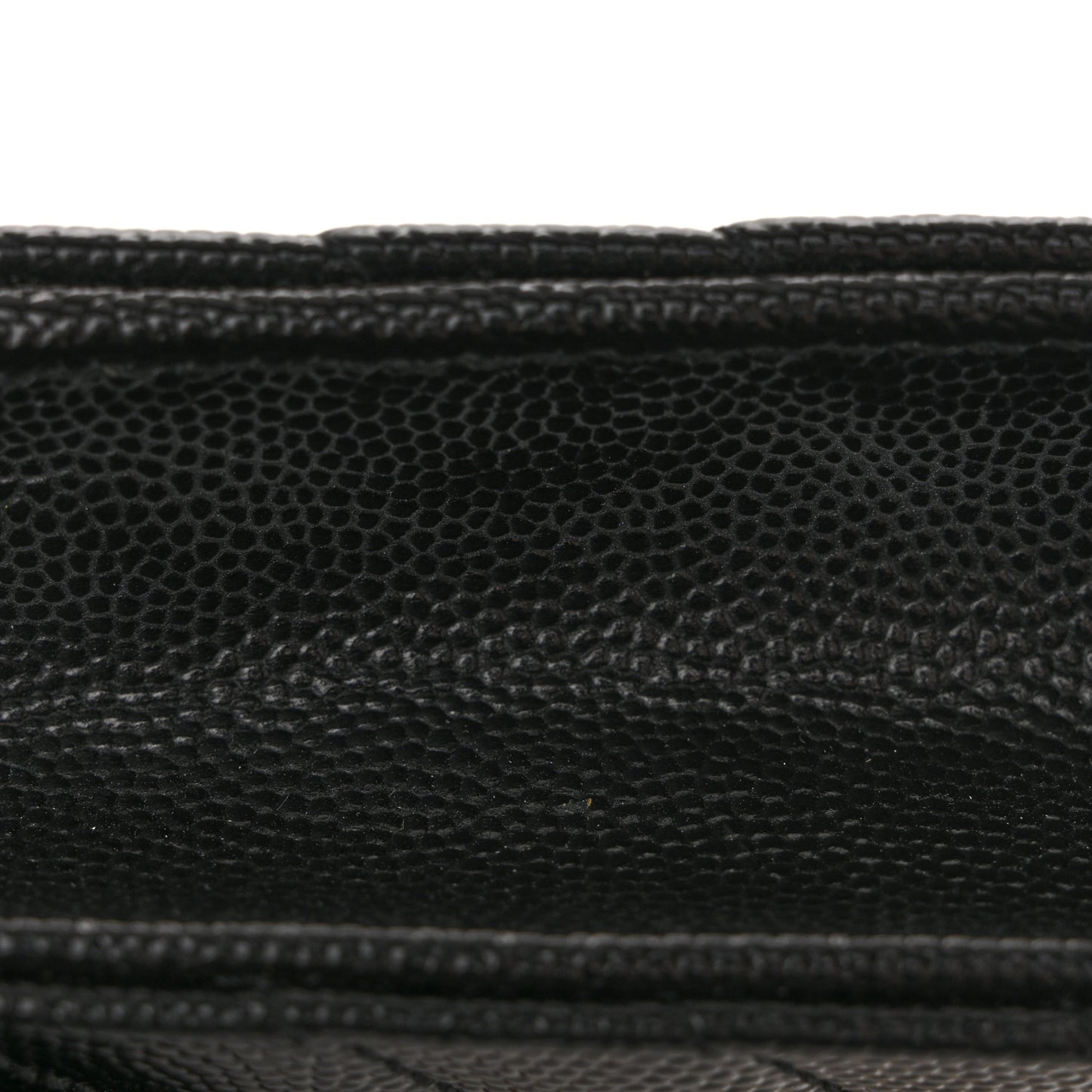 Grain De Poudre Matelasse Chevron Monogram Envelope Chain Wallet Black