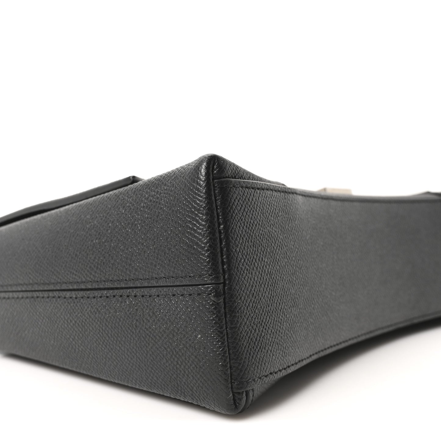 Semi Matte Soft Textured Calfskin Downtown Shoulder Bag Black
