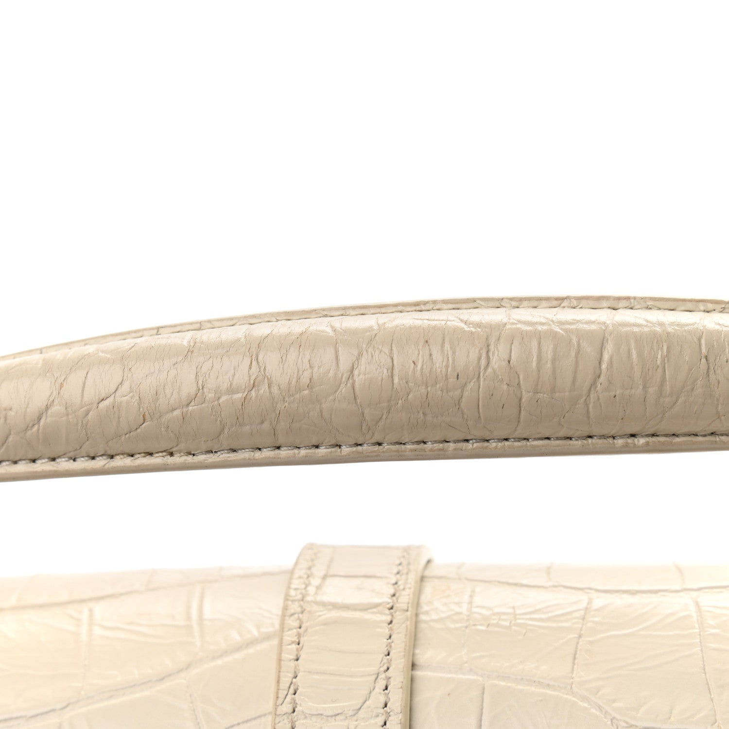 Saint Laurent Calfskin Crocodile Embossed Medium College Monogram Satchel Porcellana 14 of 16