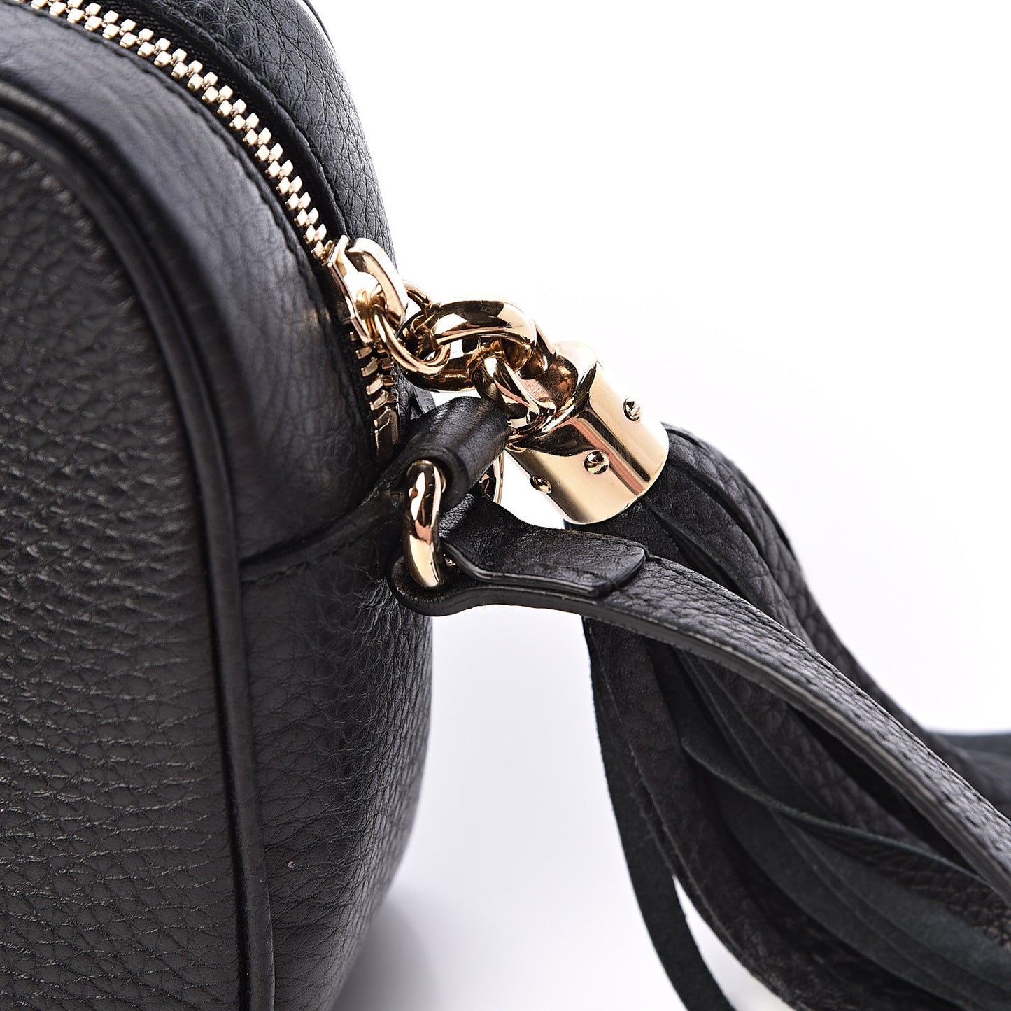 Pebbled Calfskin Small Soho Disco Bag Black
