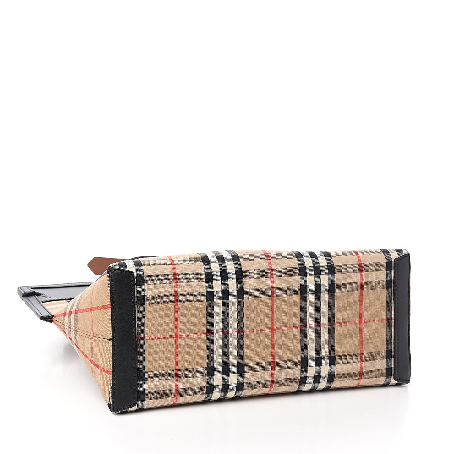 Calfskin Vintage Check Small Society Top Handle Bag Archive Beige Black
