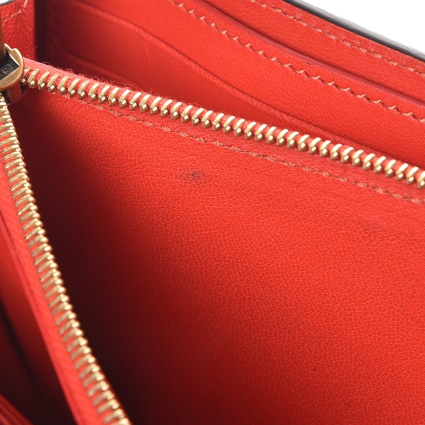 Drummed Calfskin Large Multifunction Flap Wallet Coquelicot