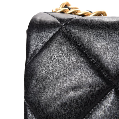 Chanel Goatskin Quilted Large 19 Flap Black 10 of 10