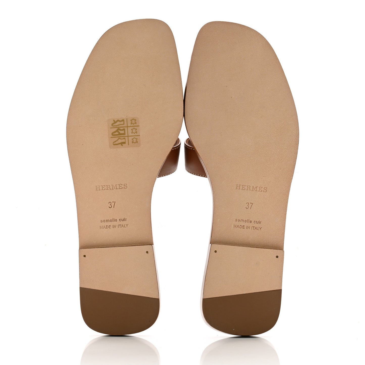 Box Calfskin Oran Sandals 37 Gold