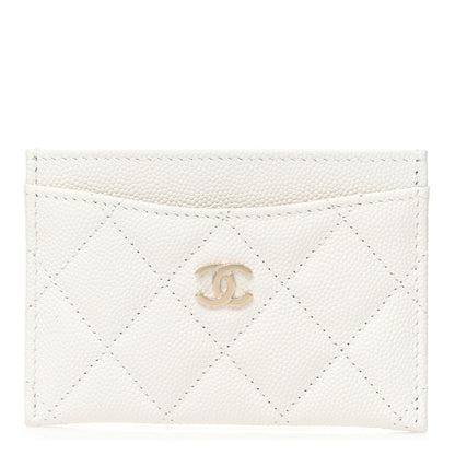 Chanel Caviar Quilted Card Holder White 1 of 9