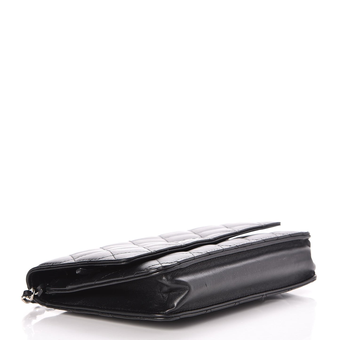 Lambskin Quilted Wallet On Chain WOC Black