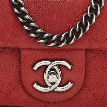 Chanel Caviar Quilted Mini Simply CC Flap Red 10 of 12