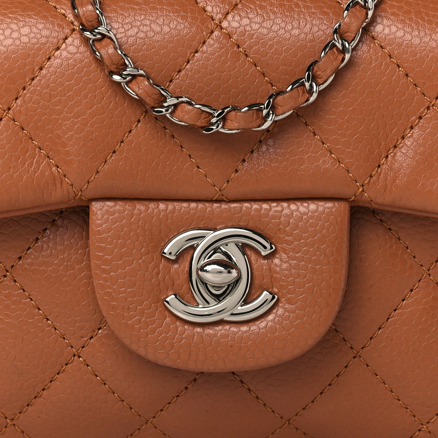 Caviar Quilted New Mini Flap Brown