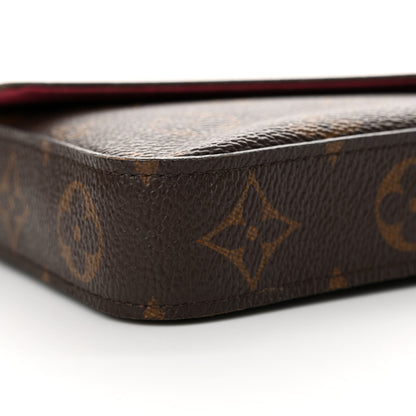 Louis Vuitton Monogram Pochette Felicie Chain Wallet Fuchsia 10 of 13