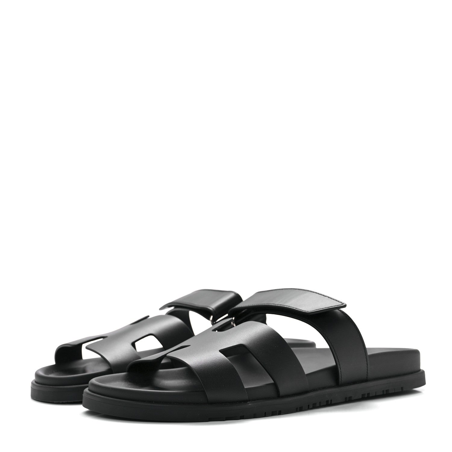 Hermes Calfskin Womens Chypre Sandals 42 Black 3 of 8