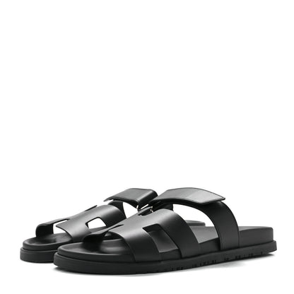 Hermes Calfskin Womens Chypre Sandals 42 Black 3 of 8