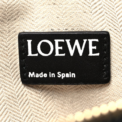 Loewe Calfskin Linen Embossed Large T Pouch Black 6 of 8
