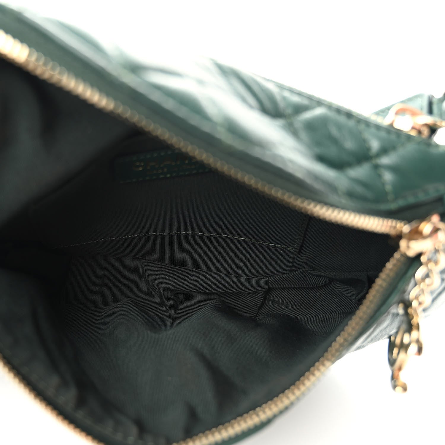 Chanel Calfskin Quilted Banane Waist Bag Fanny Pack Dark Green 5 of 10