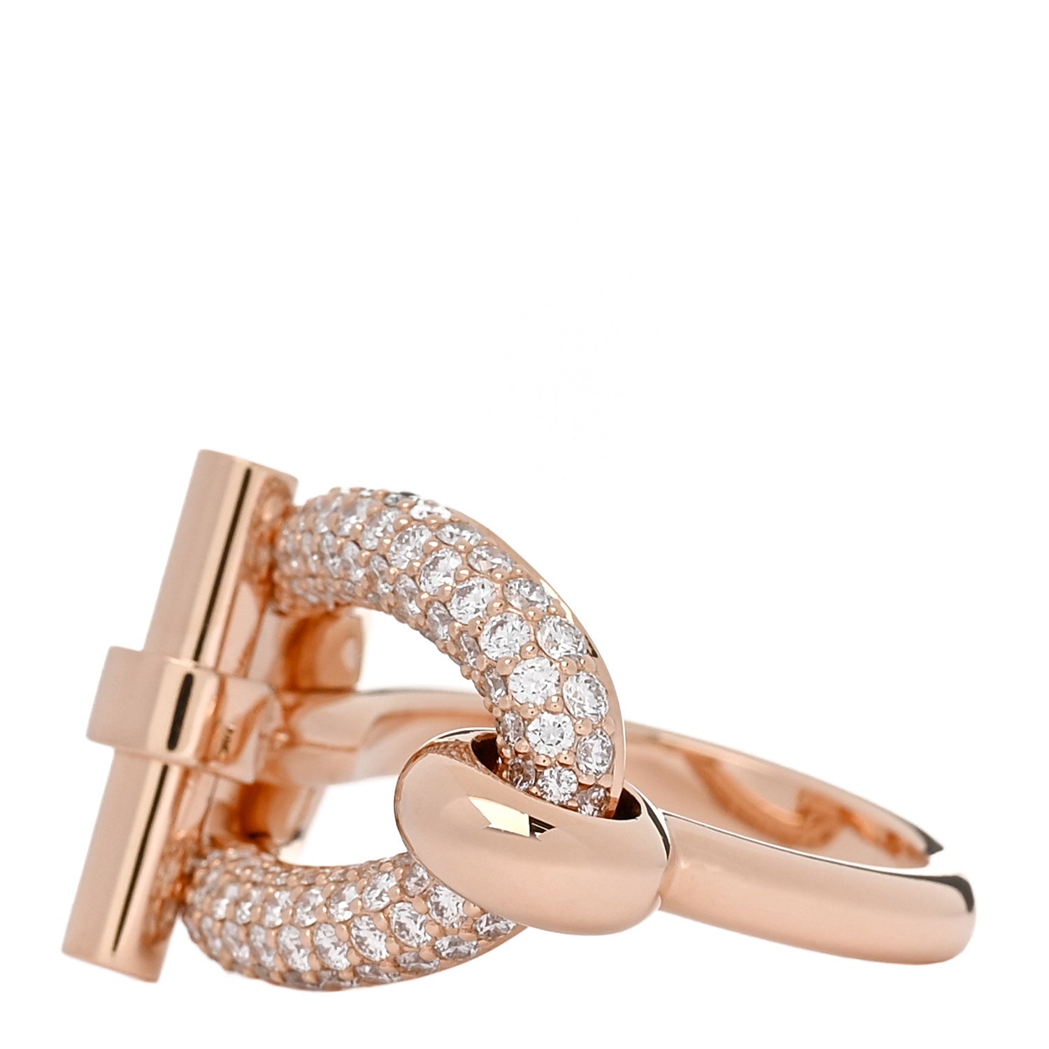 Hermes 18K Rose Gold Diamond Adage Ring 51 5.75 3 of 6