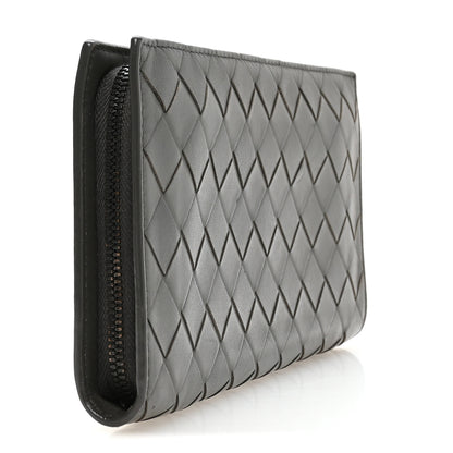 Bottega Veneta Nappa Intrecciato Zip Around Wallet Grey 3 of 8