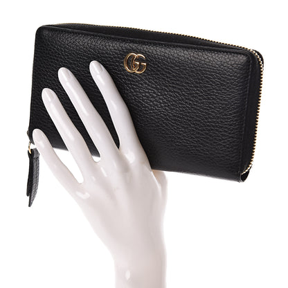 Gucci Dollar Calfskin GG Marmont Zip Around Wallet Black 2 of 6