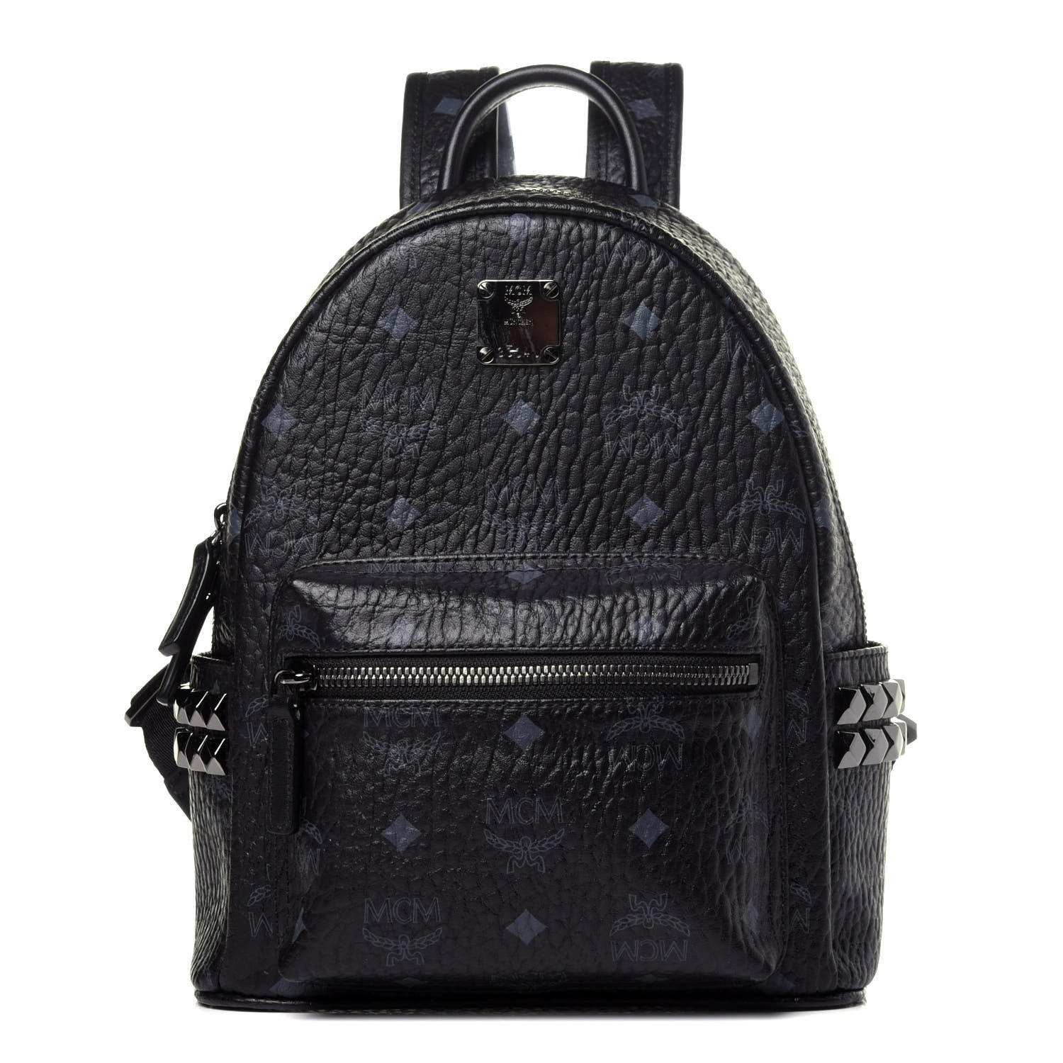 MCM Visetos Side Stud Mini Stark Backpack Black 1 of 12