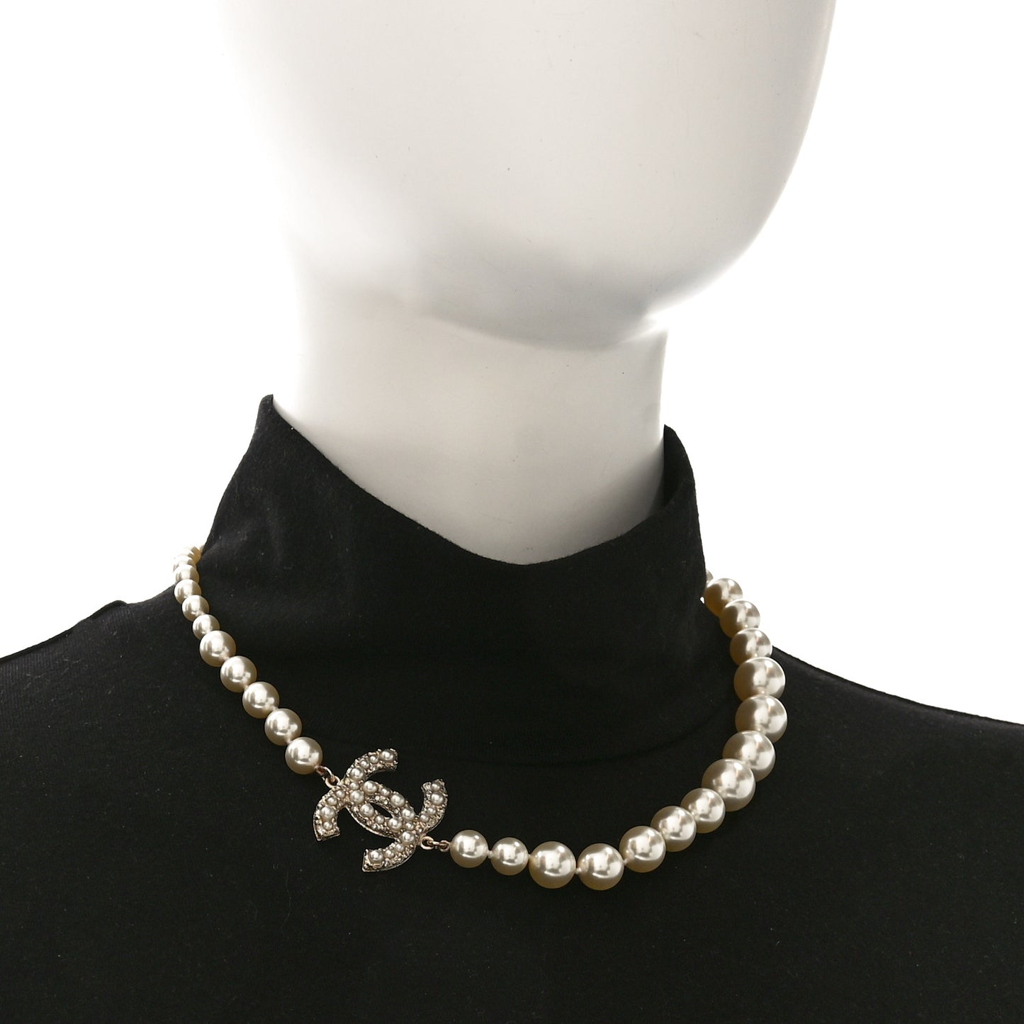 Pearl CC 100th Anniversary Necklace Light Gold