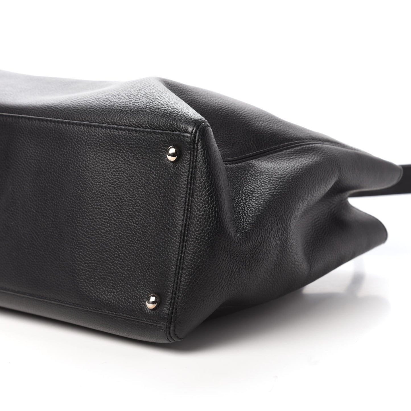 Calfskin Cerf Executive Shopper Tote Black