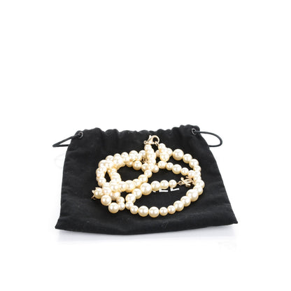 Chanel Graduated Pearl Crystal CC Long Necklace Gold 5 of 5
