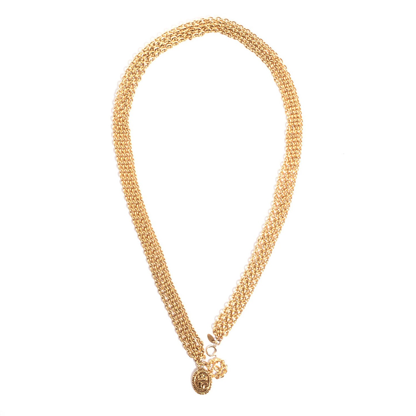 Chain CC Long Necklace Gold