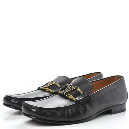 Louis Vuitton Calfskin Mens Montaigne Loafers 9.5 Black 3 of 10