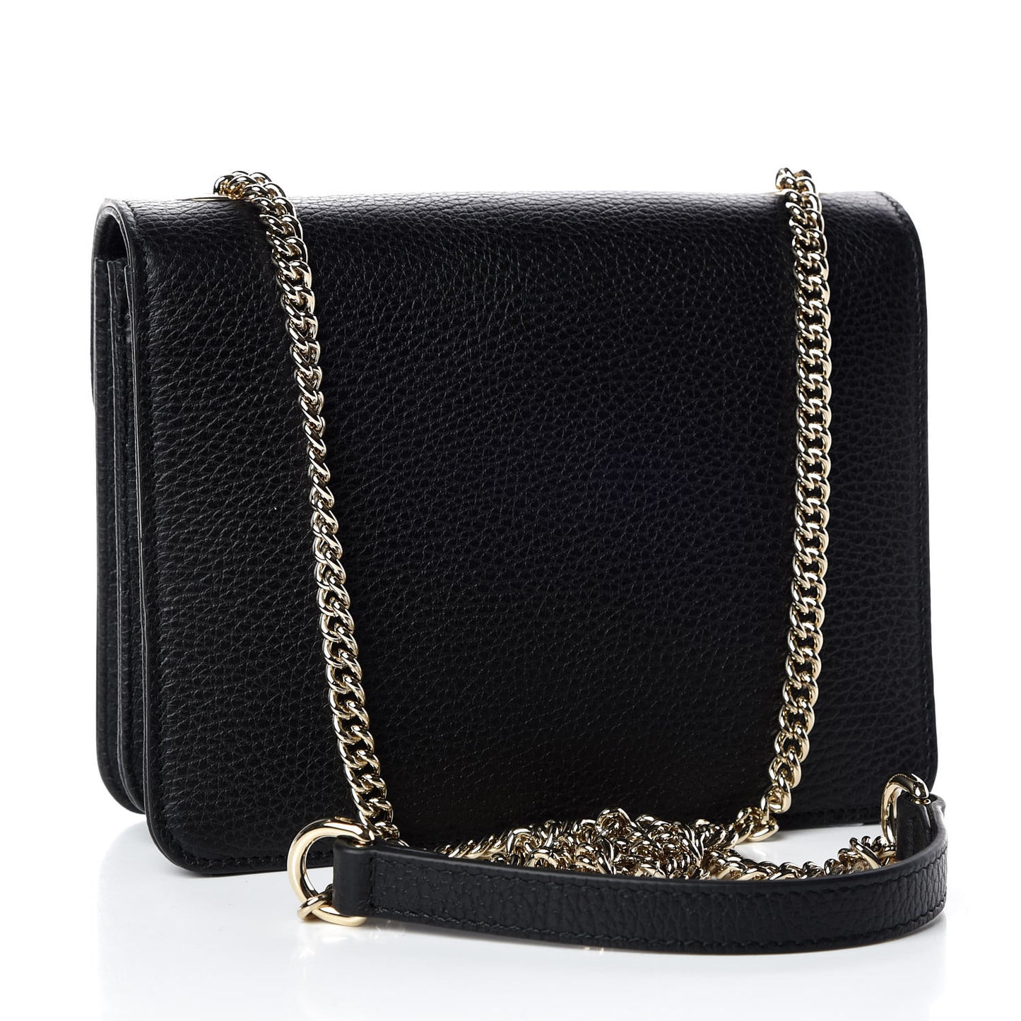 Dollar Calfskin Small Interlocking G Shoulder Bag Black