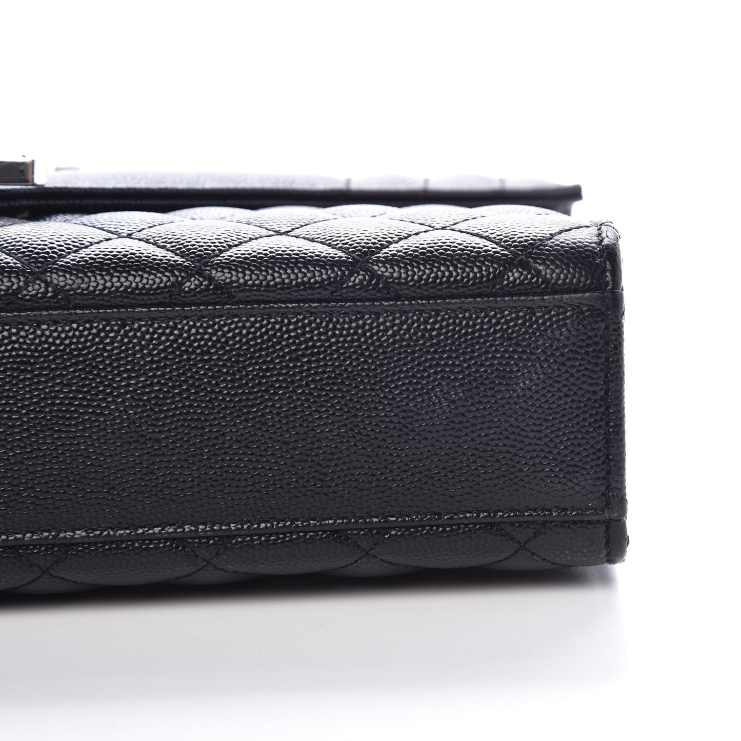 Grain De Poudre Textured Mixed Matelasse Triquilt Medium Monogram Satchel Black