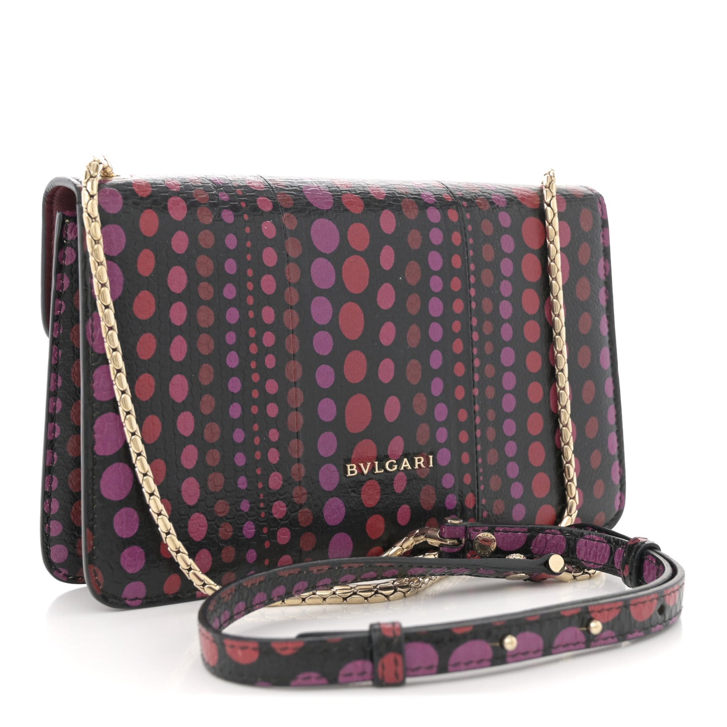 Calfskin Snakeskin Printed Polka Dot Serpenti Forever Crossbody Bag Multicolor