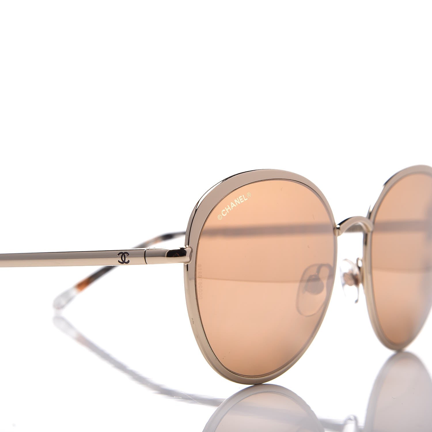 Chanel Round Spring Sunglasses 4206 Gold 7 of 8