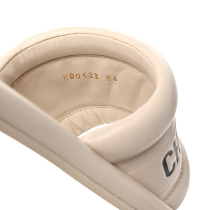 Christian Dior Lambskin Embossed Every-D Flat Slide Sandals 36 Off White 9 of 10