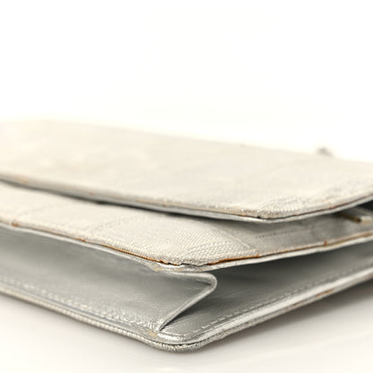 Chanel Nylon Travel Wallet On Chain WOC Metallic Silver 10 of 13