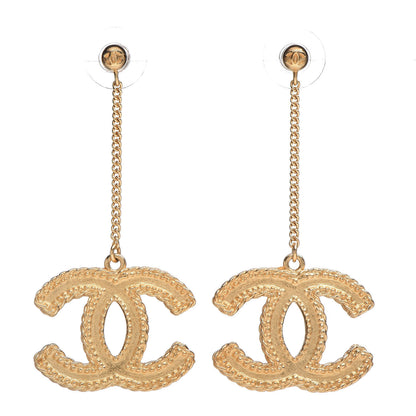 Chanel CC Drop Earrings Matte Gold 1 of 4