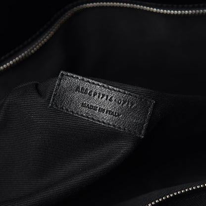 Saint Laurent Cracked Shiny Calfskin Souple 36H Sac De Jour Duffle Black 7 of 10
