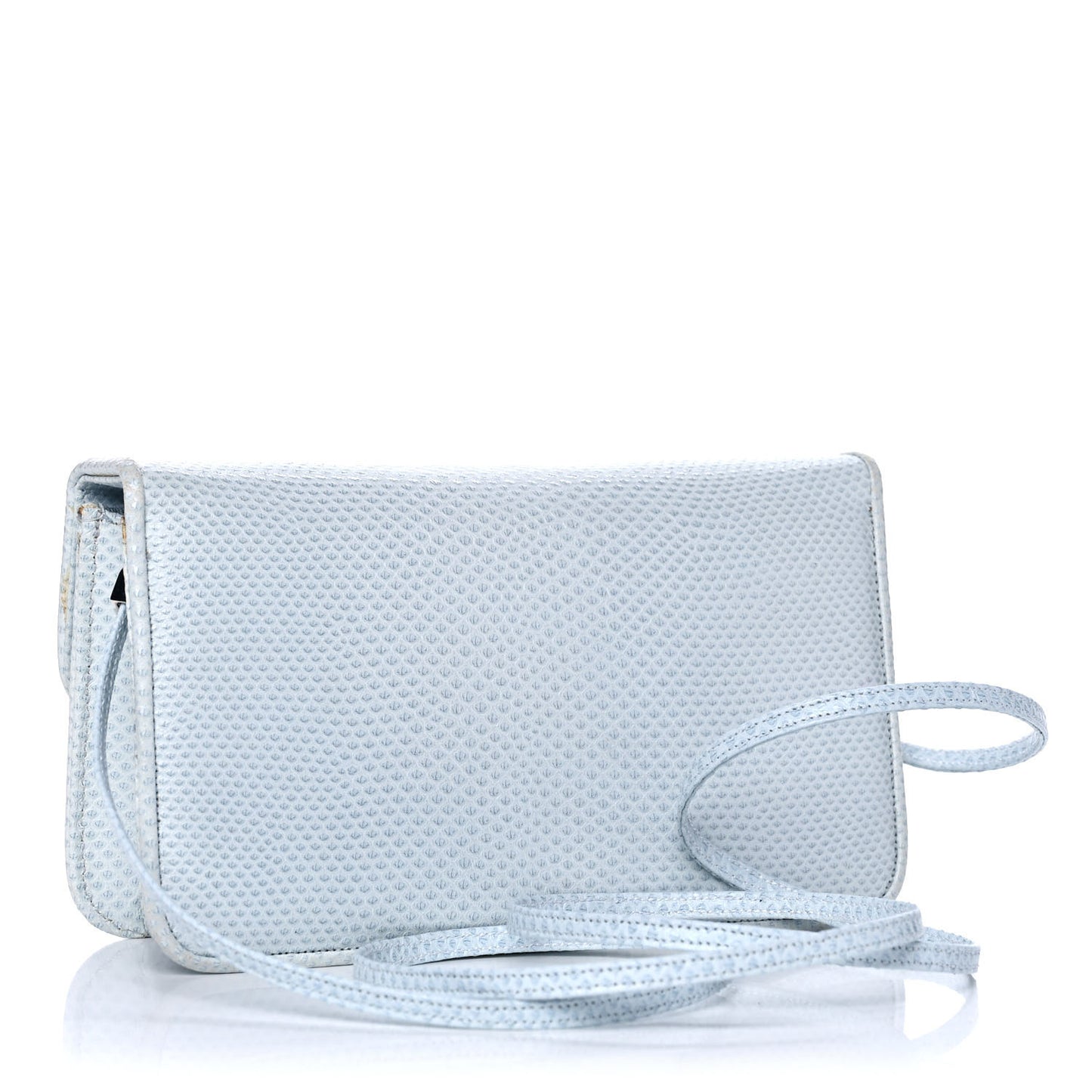 Crystal Lizard Embossed Evening Bag Light Blue