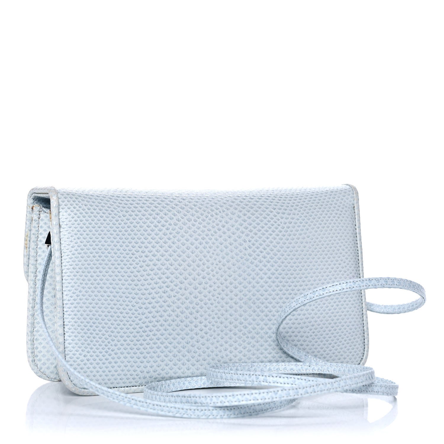 Judith Leiber Crystal Lizard Embossed Evening Bag Light Blue 3 of 13