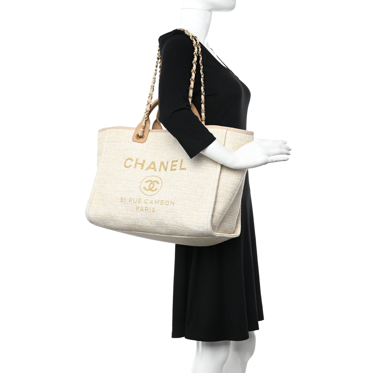 Canvas Medium Deauville Tote Light Beige