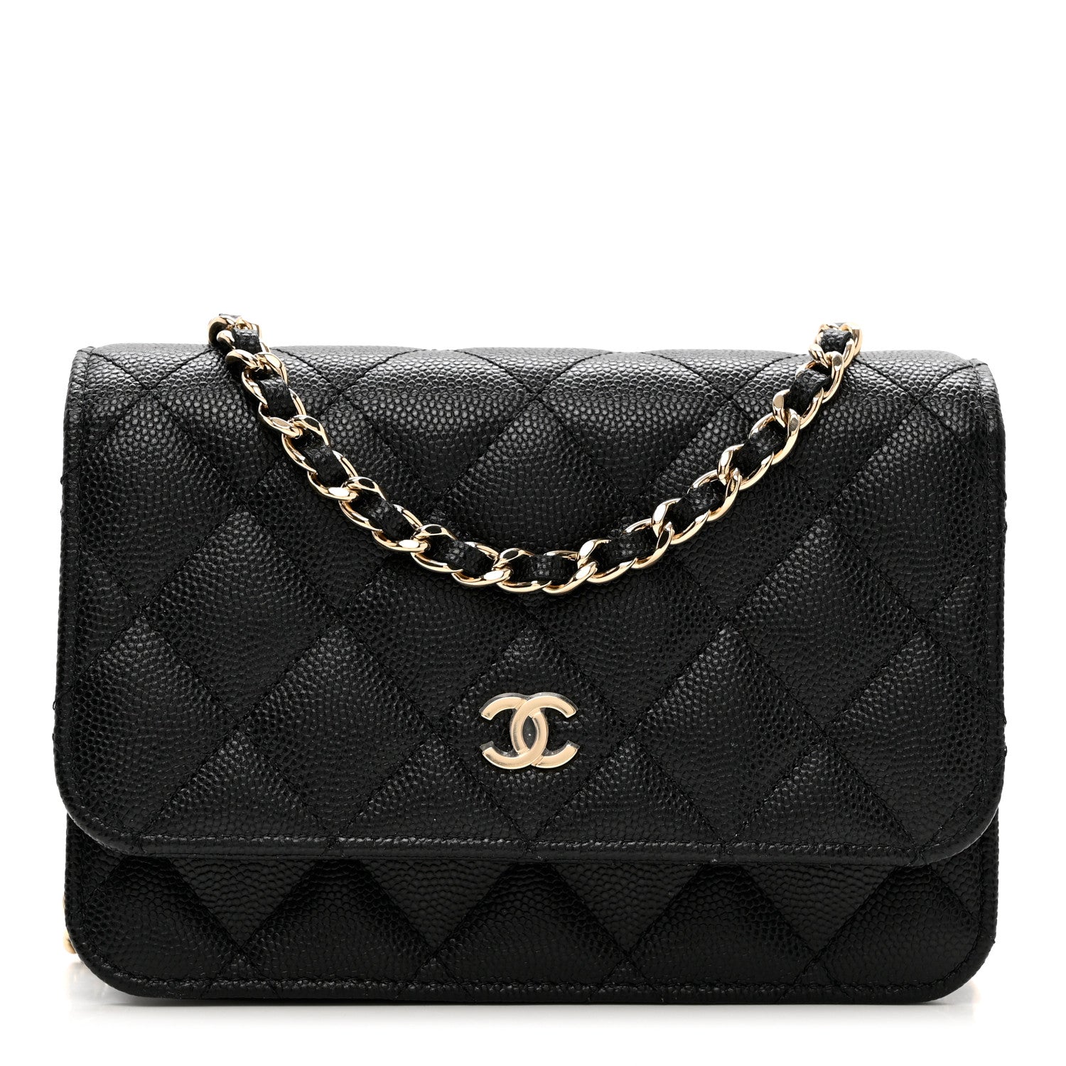 Chanel Caviar Quilted Mini Wallet On Chain WOC Black 1 of 8