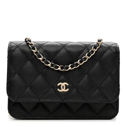Chanel Caviar Quilted Mini Wallet On Chain WOC Black 1 of 8