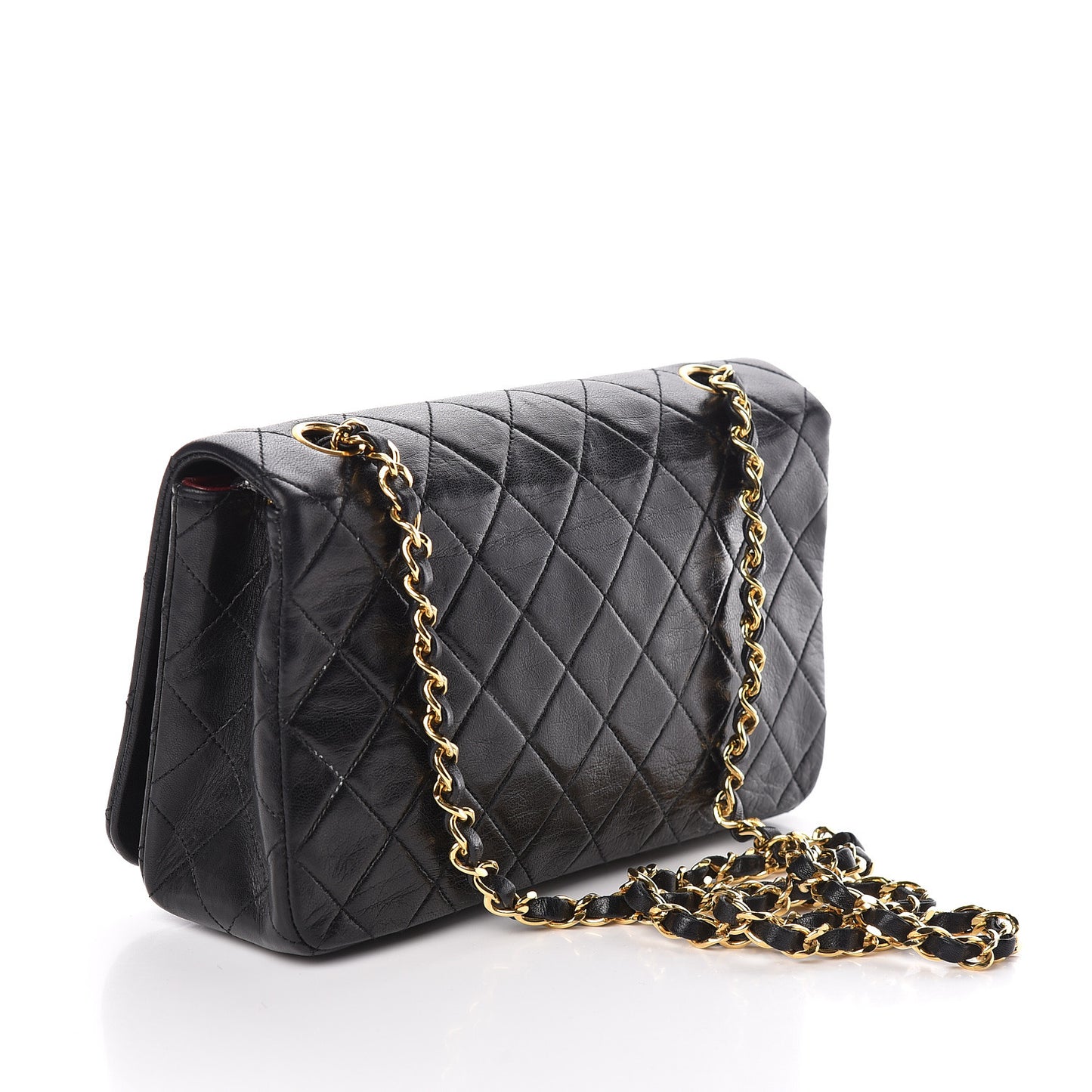 Lambskin Quilted Small Single Flap Black